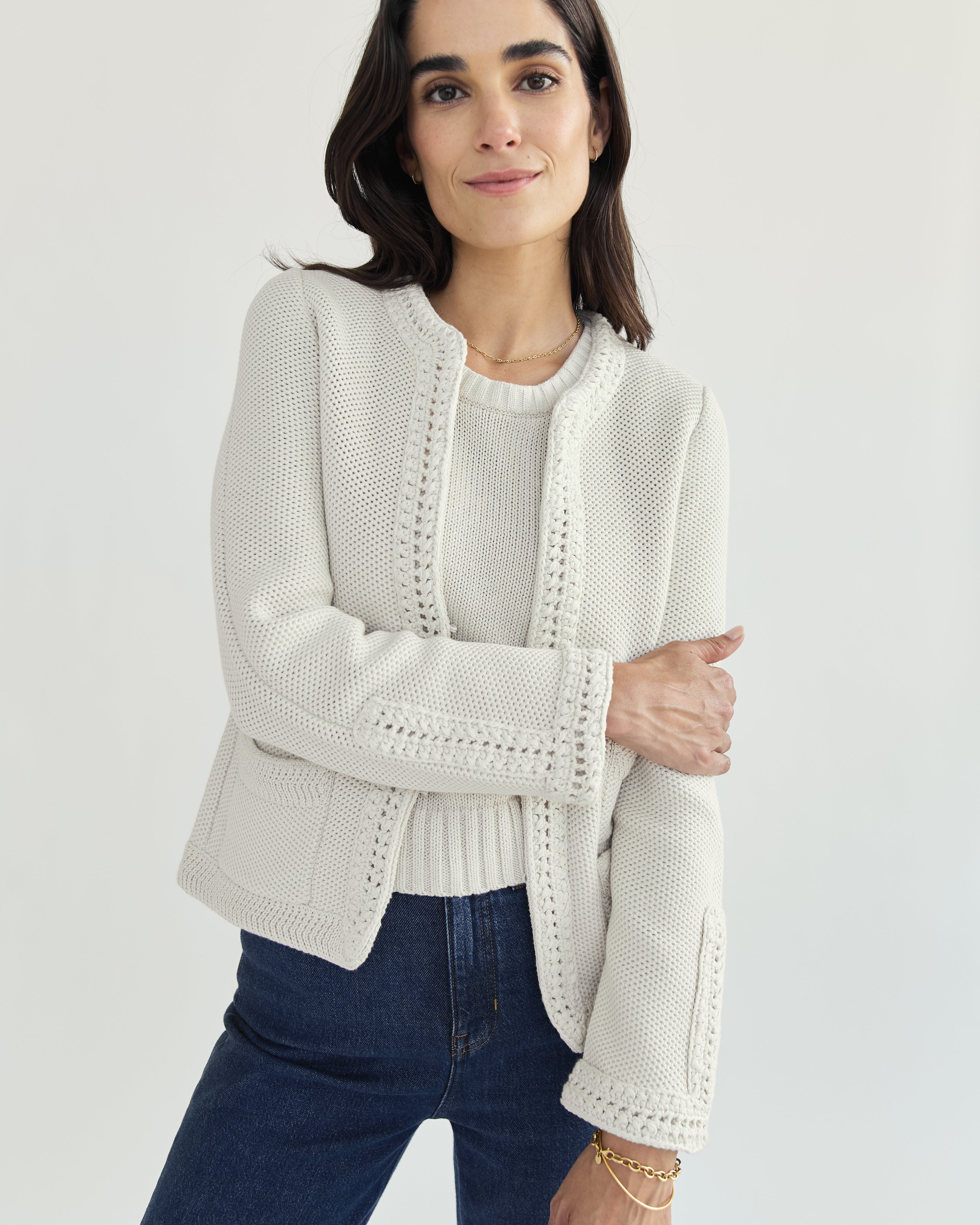 The Merion Cotton Cardigan - Ivory