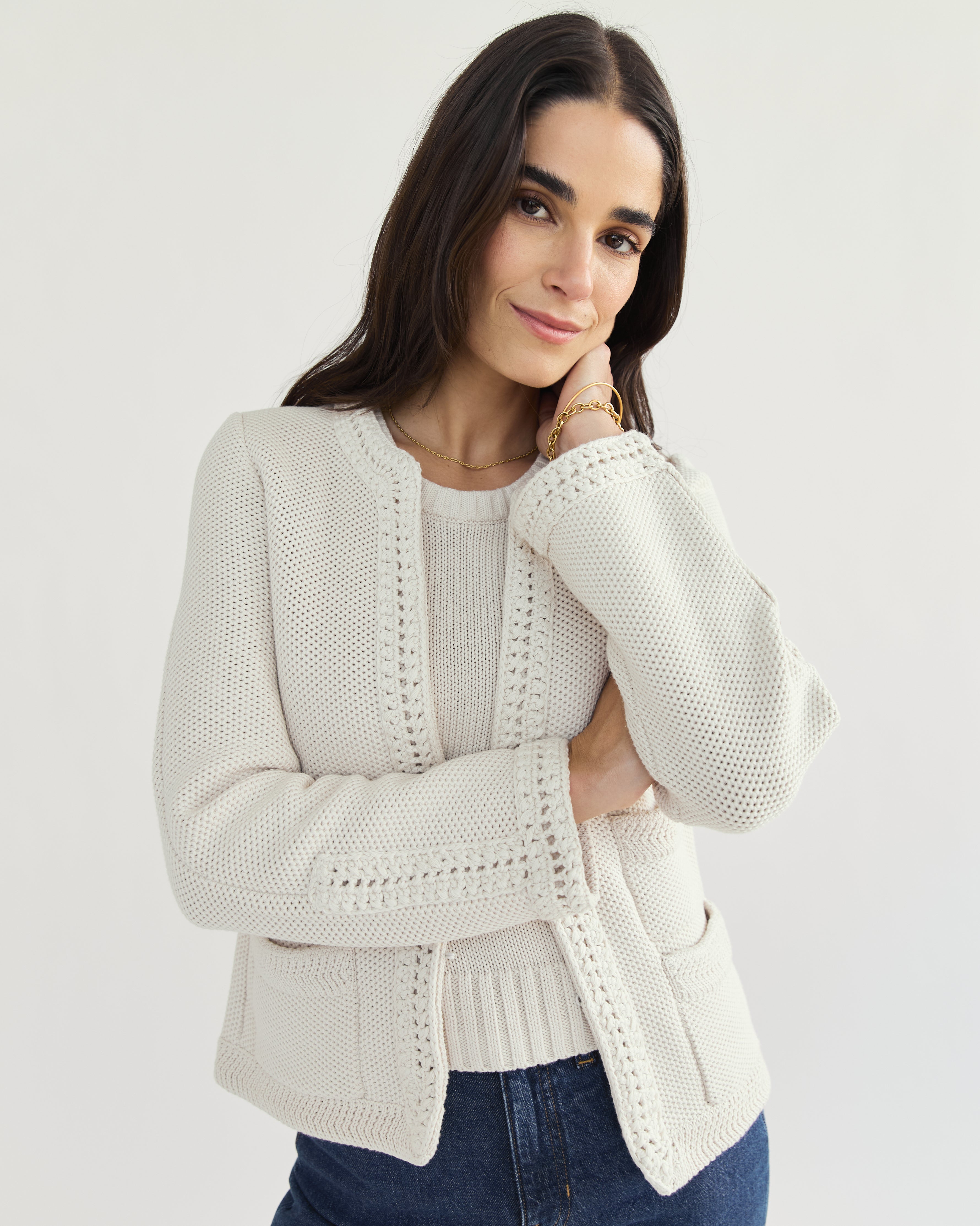 The Merion Cotton Cardigan - Ivory