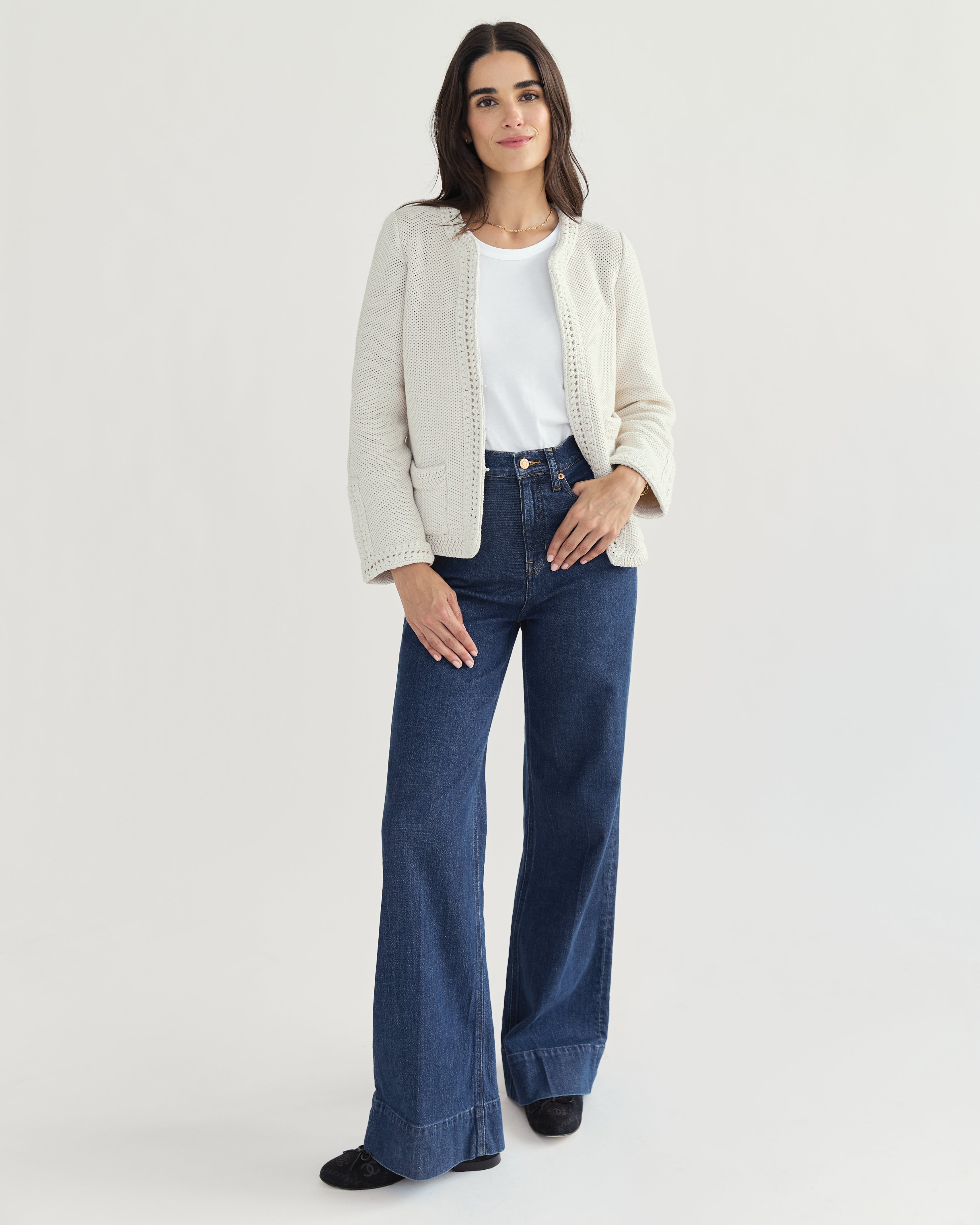 The Merion Cotton Cardigan - Ivory