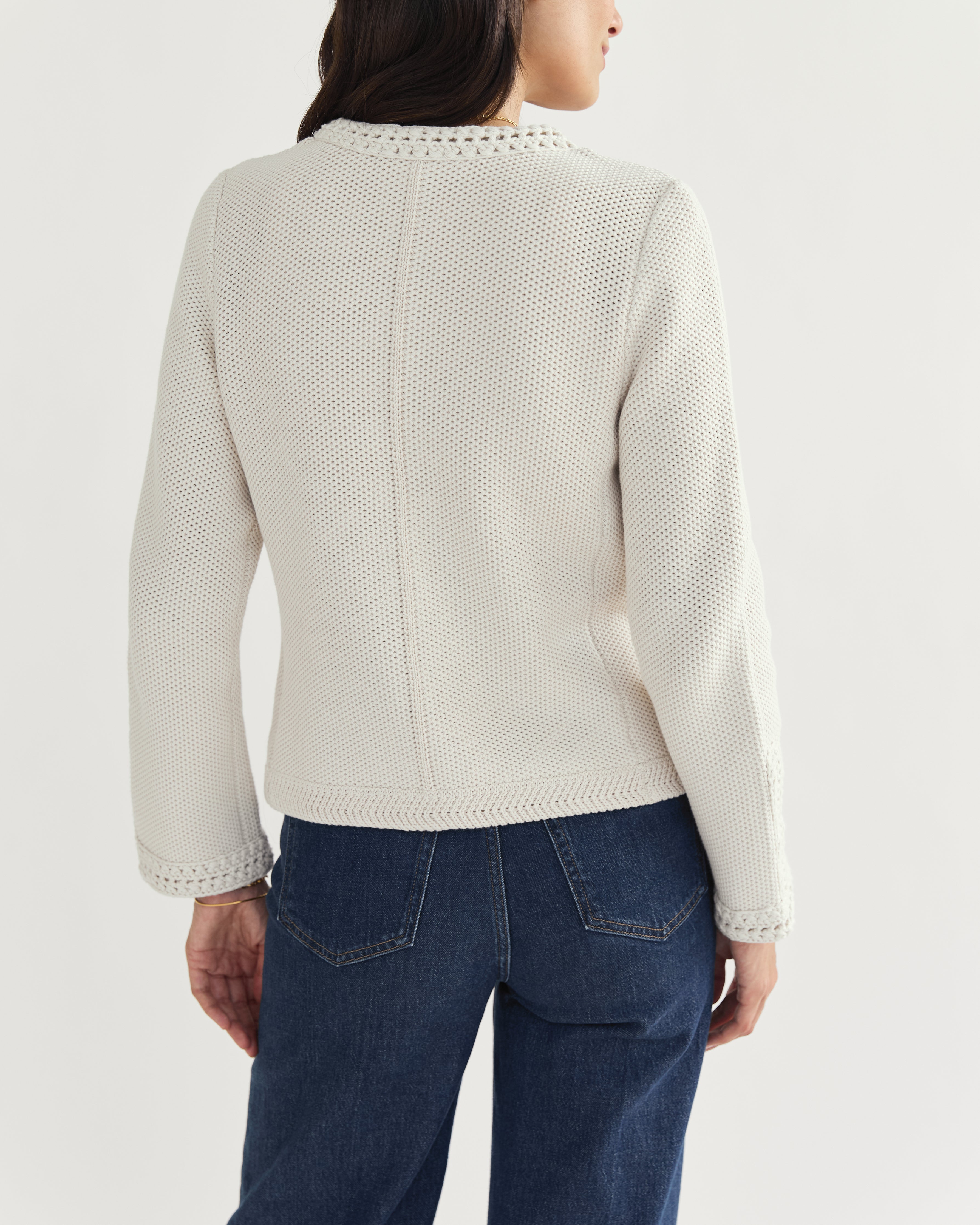 The Merion Cotton Cardigan - Ivory