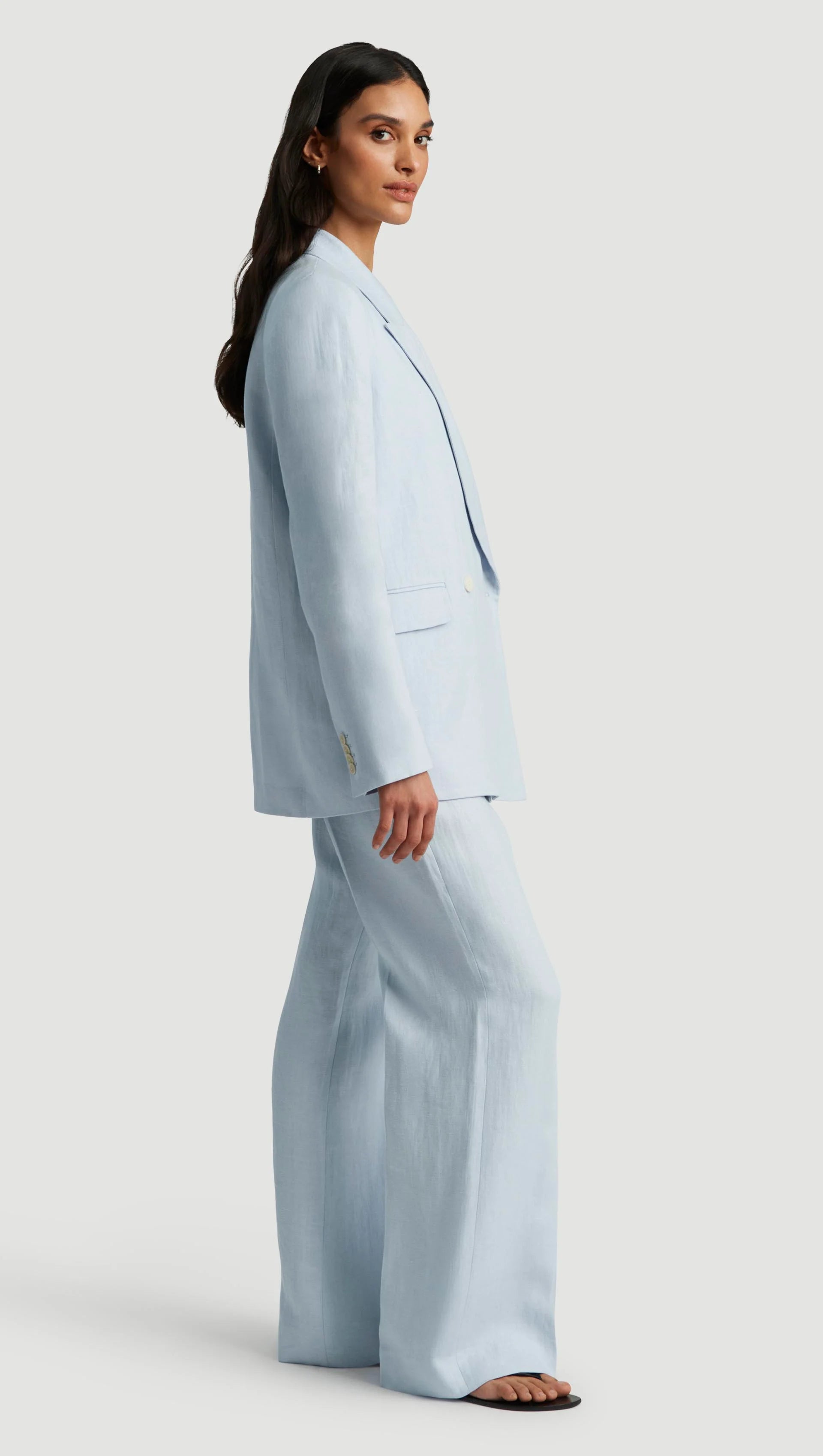 BROOKLYN BLAZER IN LINEN TWILL - GLACIER BLUE