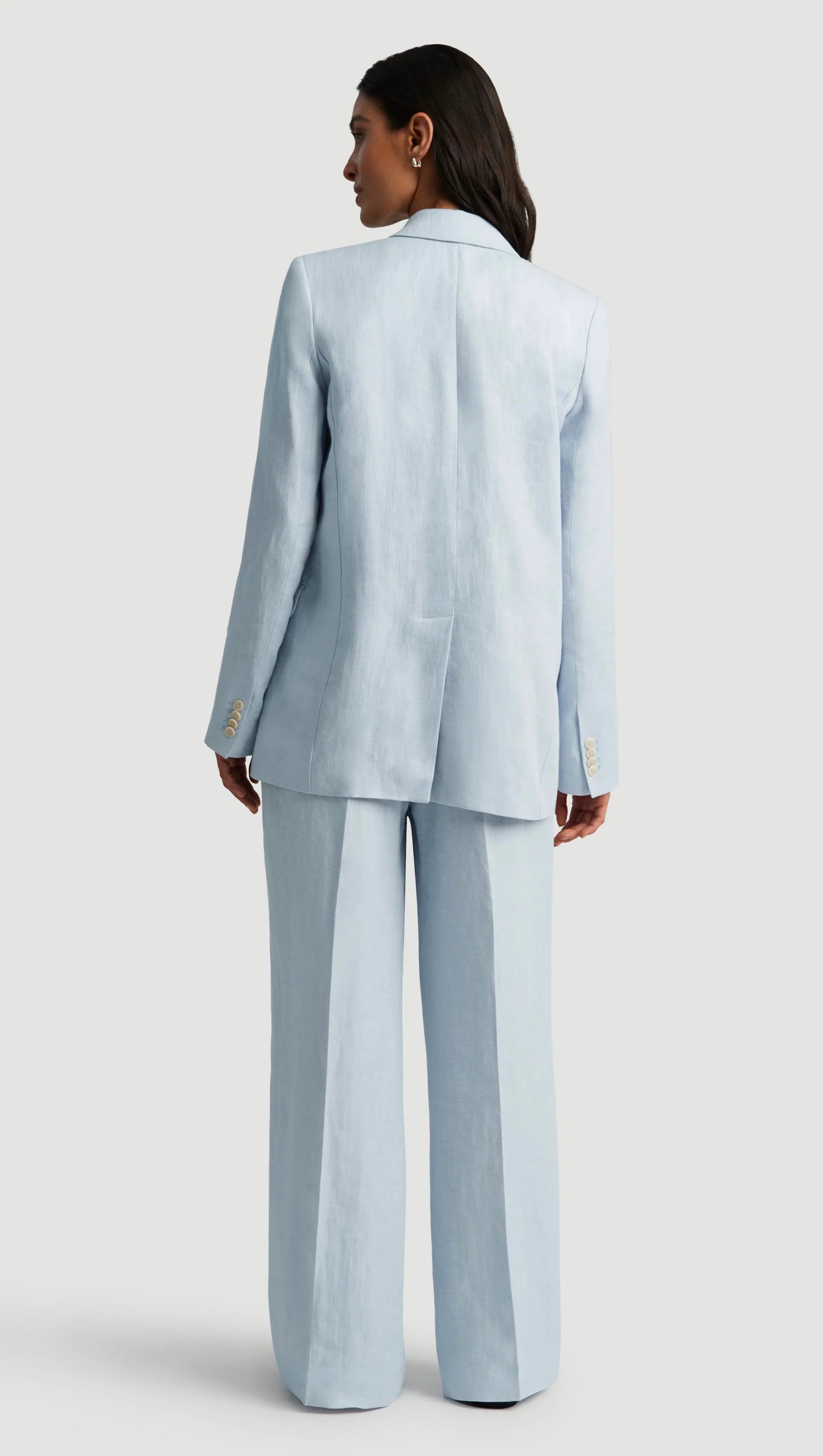 BROOKLYN BLAZER IN LINEN TWILL - GLACIER BLUE