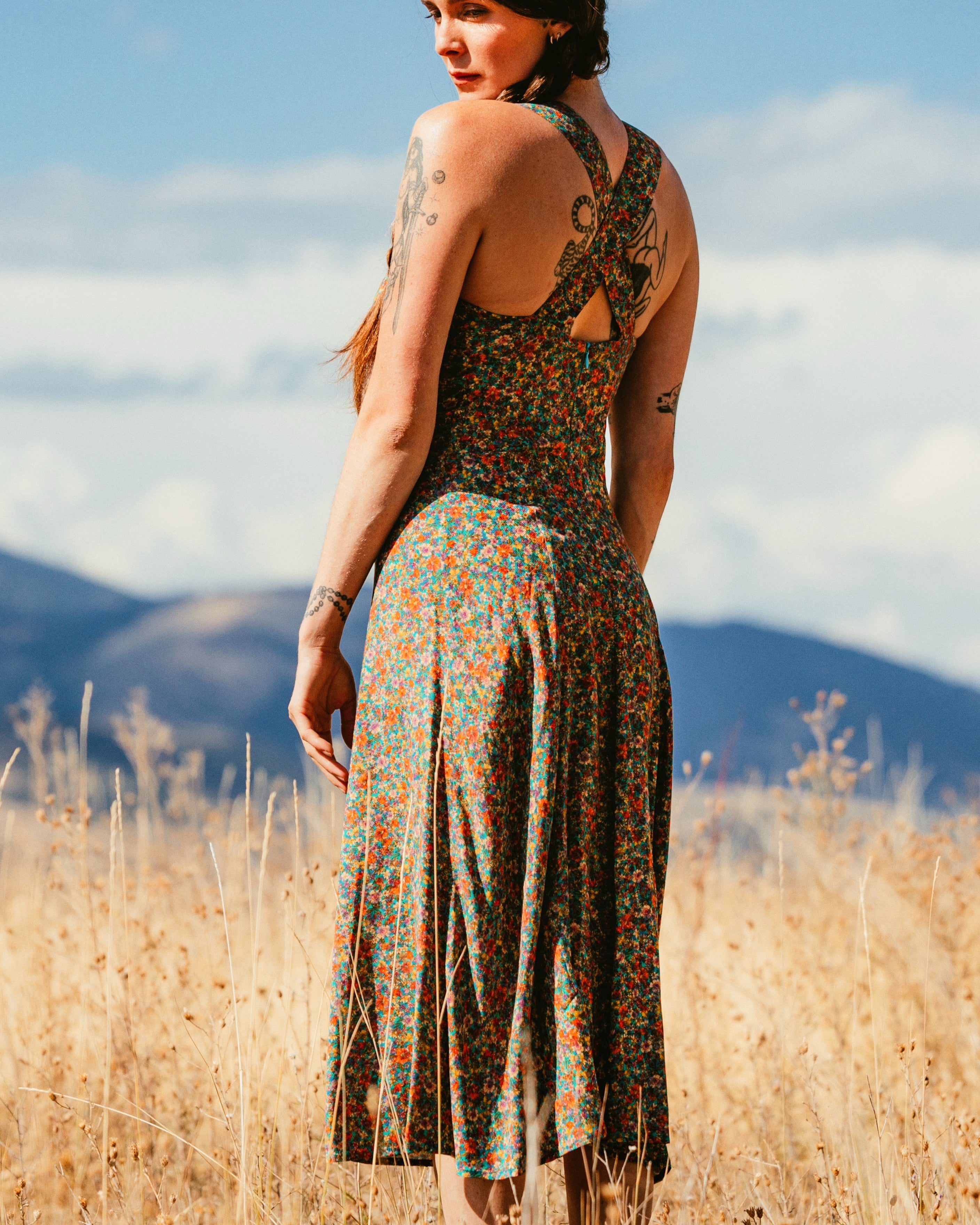 Dunton Dress - Poppy Skies