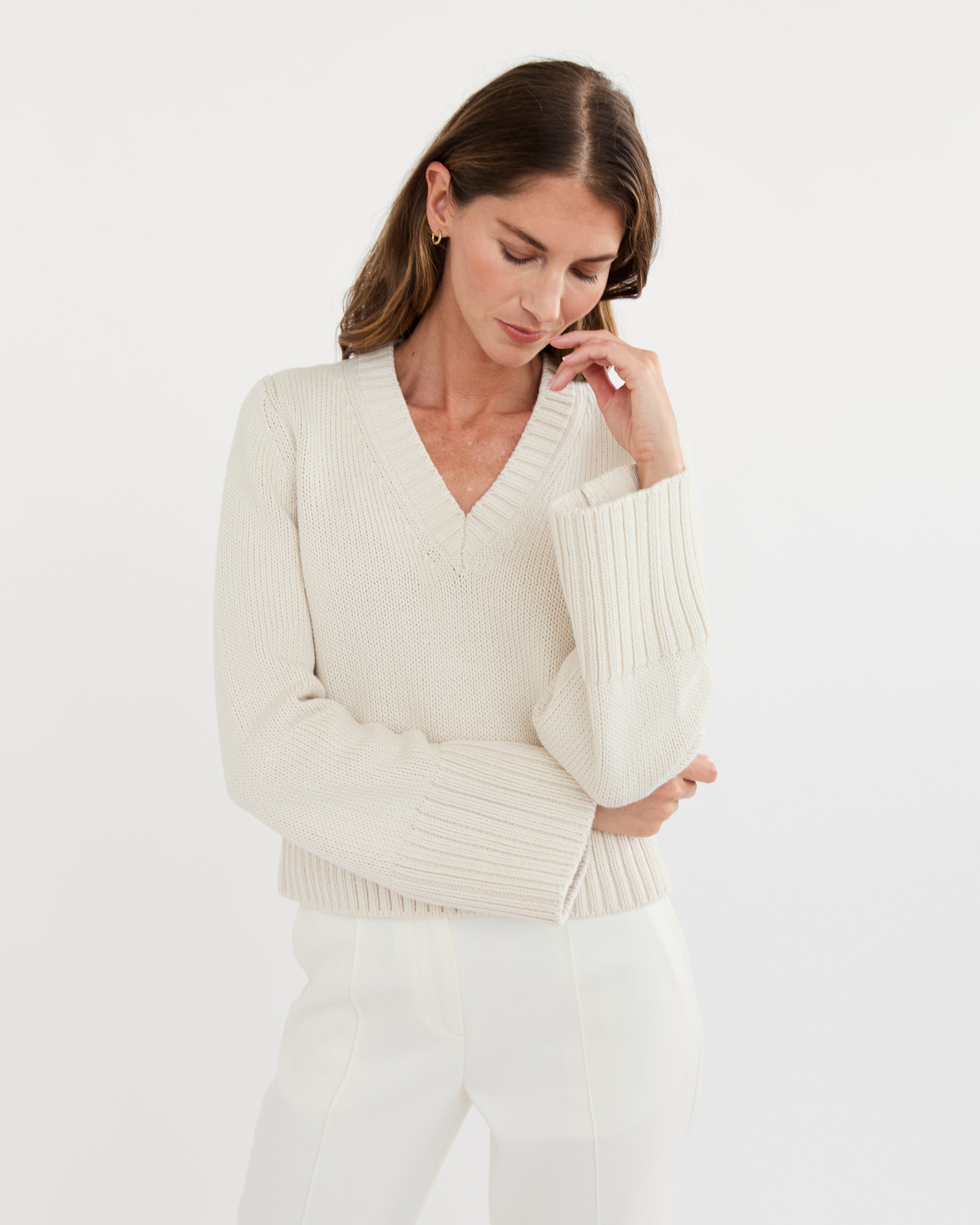 The Easton Cotton Sweater - Ivory