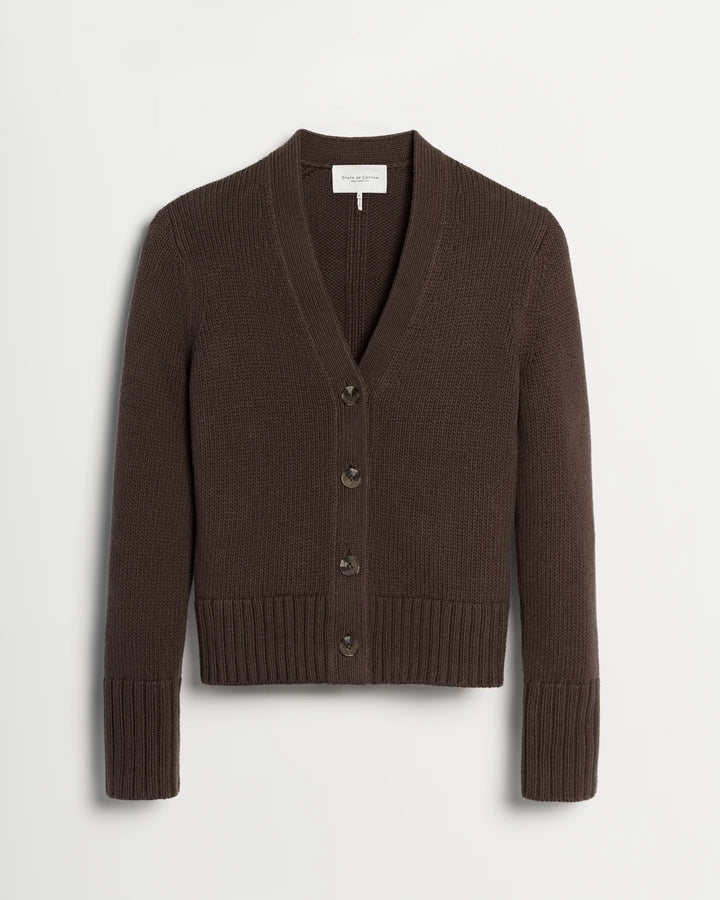 The Ellis Cotton Cardigan - Cocoa Heather