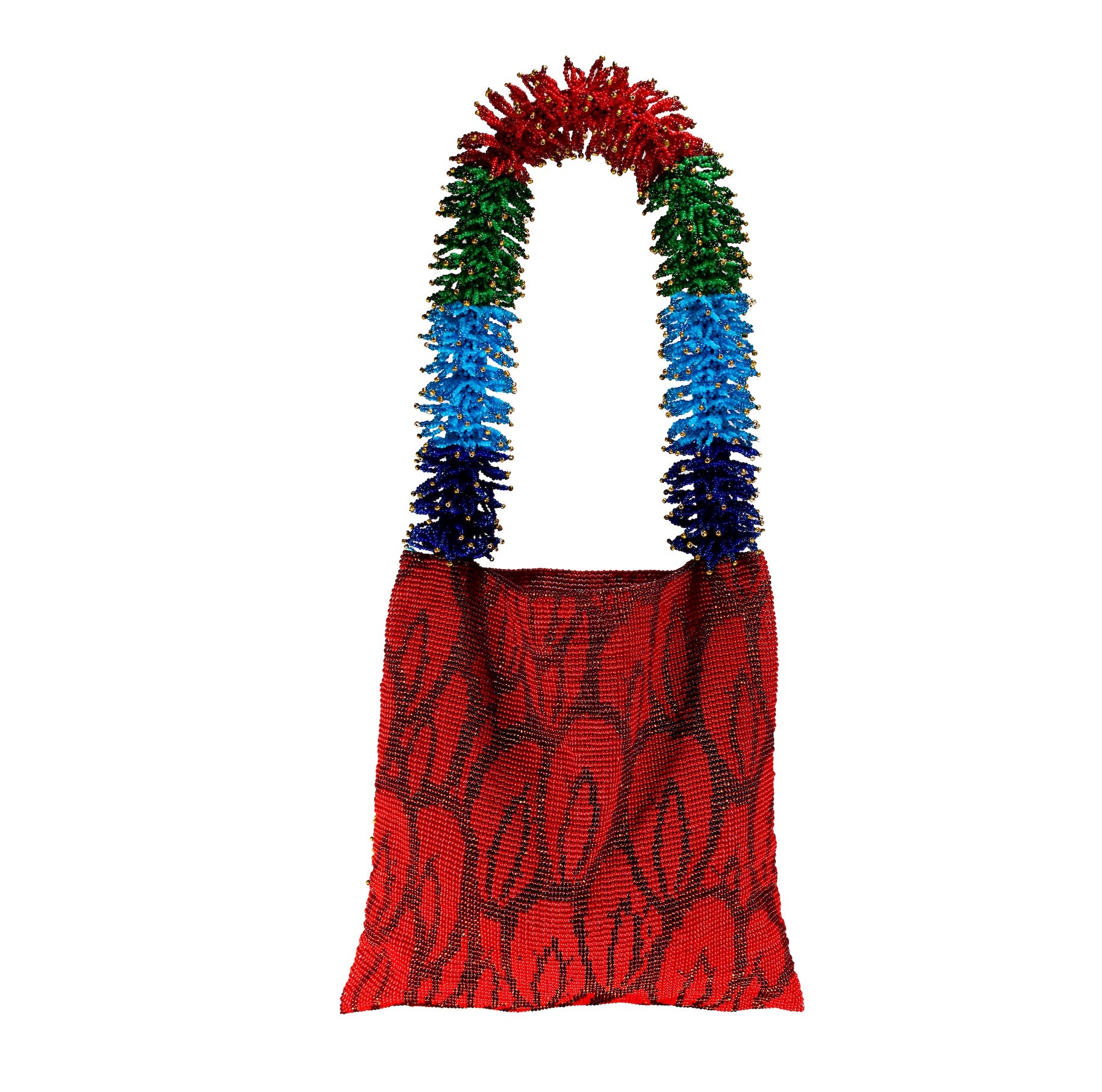 CLASH OF PRINTS BAG - MACAW RED, GREEN, BLUE & TURQUOISE