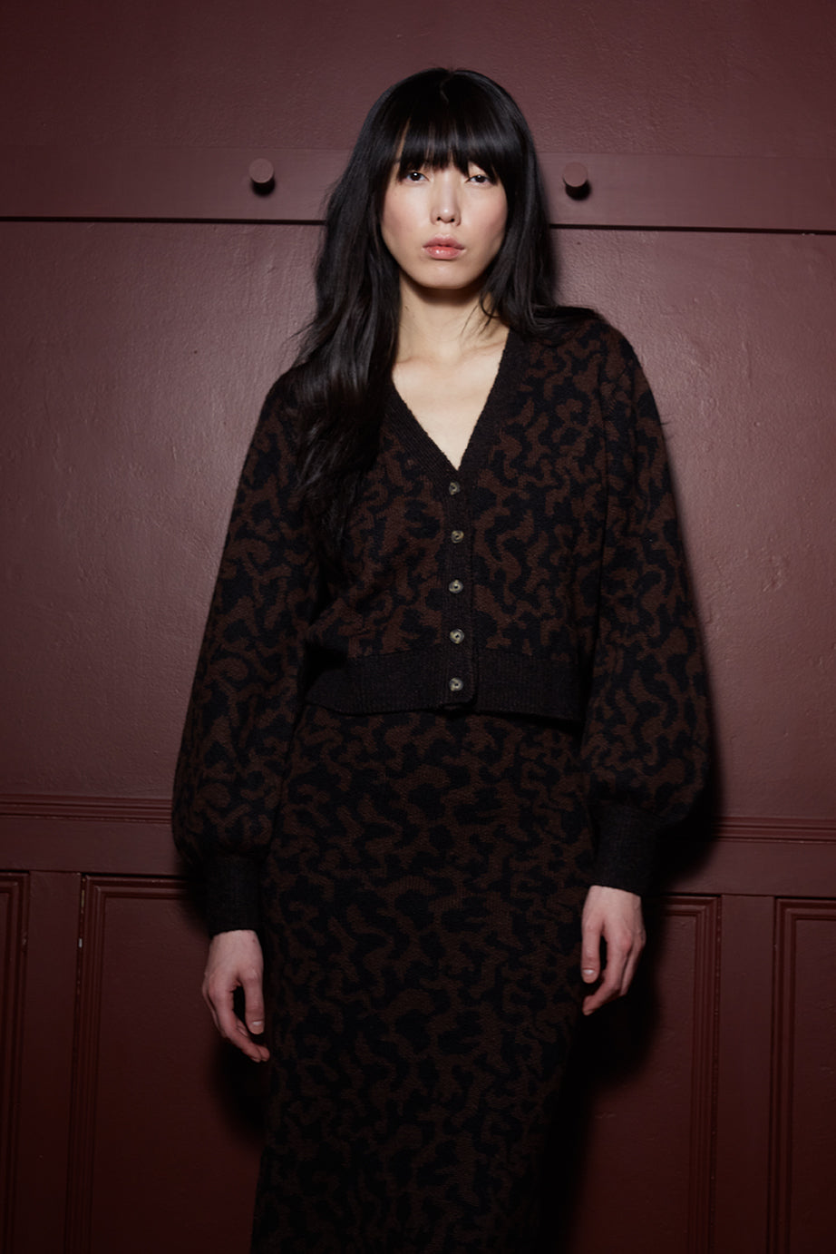 JUNO SKIRT - BLACK + ESPRESSO