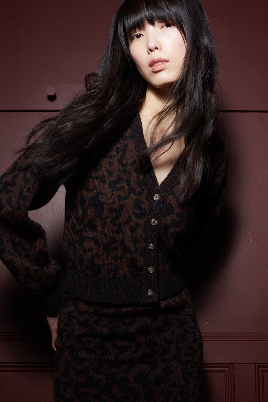 RUMI CARDI - BLACK/ESPRESSO