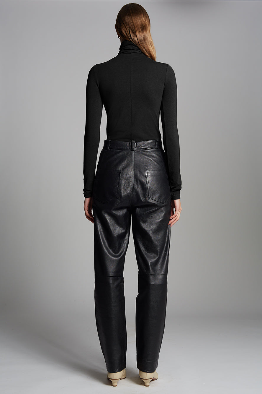 ANA T-NECK KNIT - BLACK