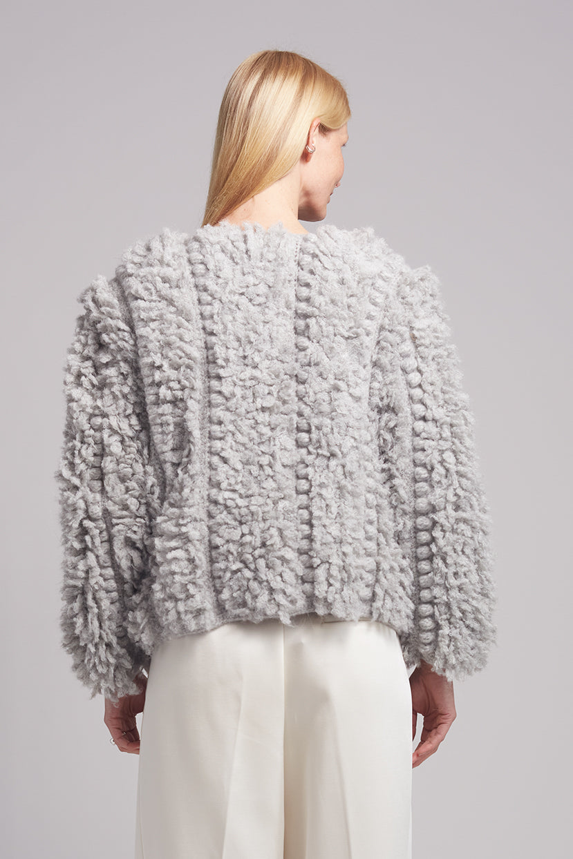 SOPHIA SWEATER JACKET | PALE GREY MELANGE