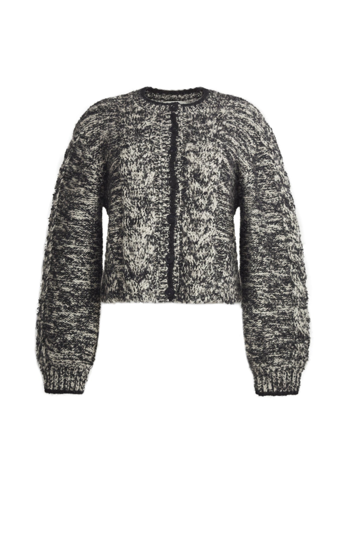 Eleven Six Skylar Cardi in Black & Ivory Tweed