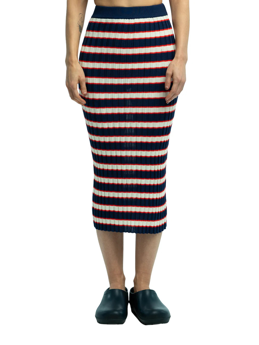 Darla Striped Ribbed Skirt