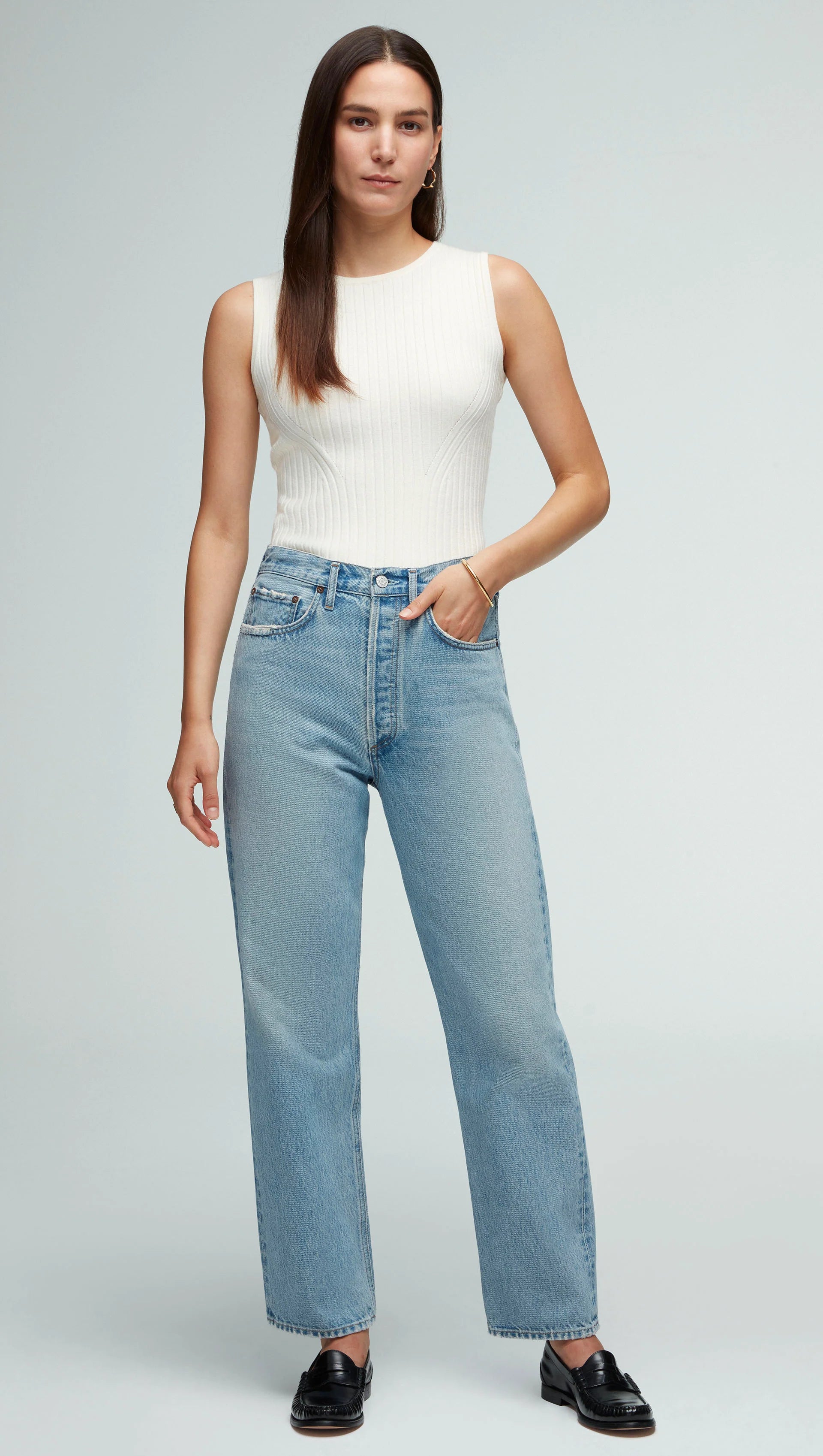 AGOLDE 90s MIDRISE LOOSE FIT JEANS - LIGHT BLUE/CHARM