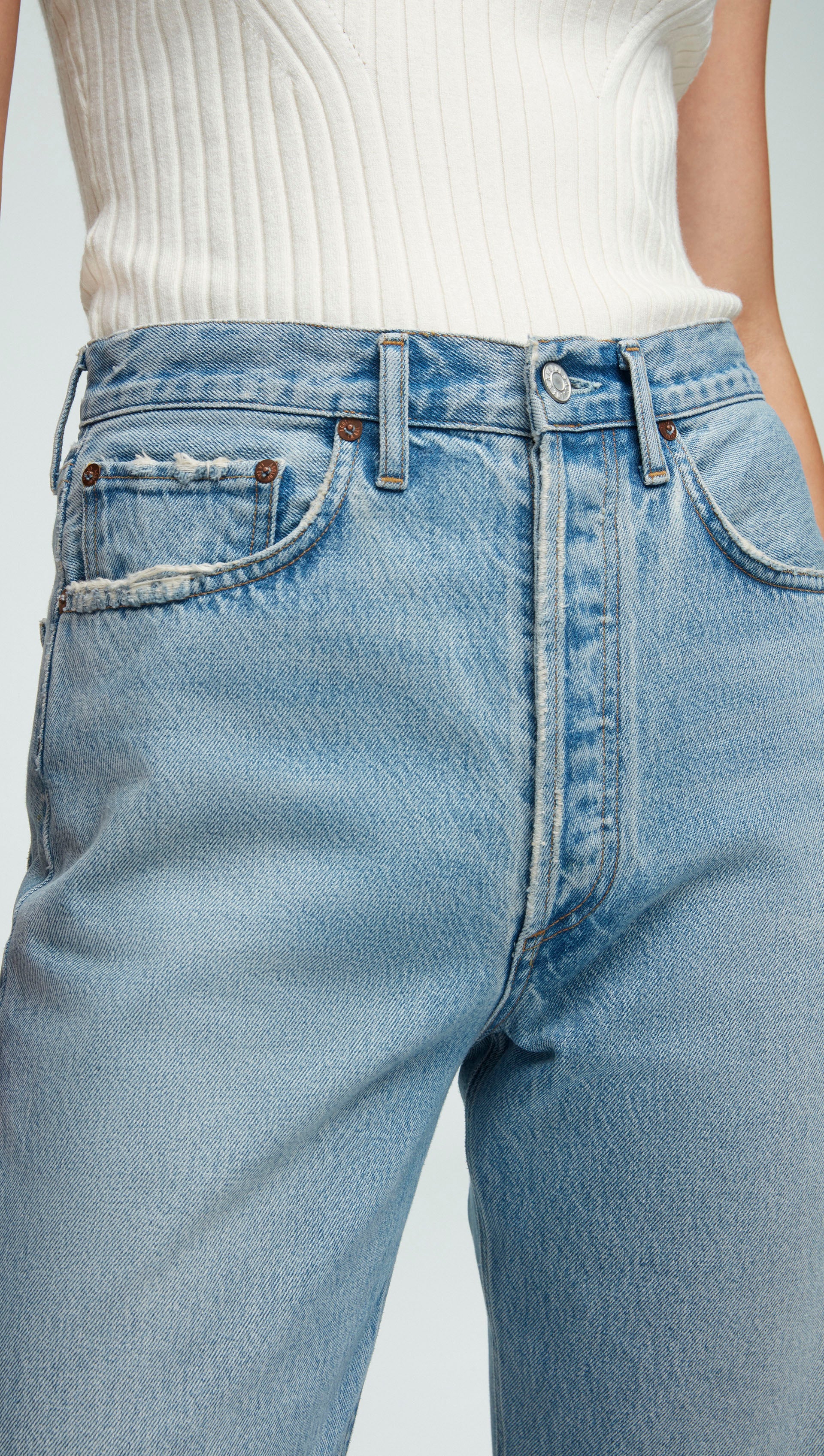 AGOLDE 90s MIDRISE LOOSE FIT JEANS - LIGHT BLUE/CHARM