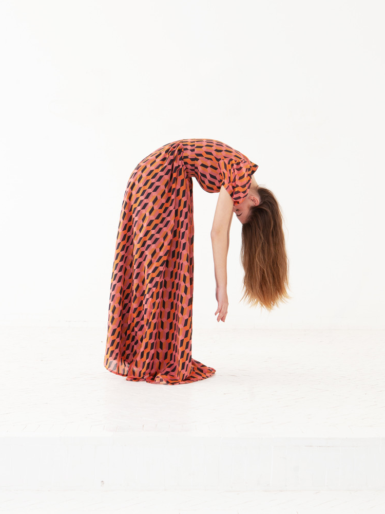 MOROCCAN DRESS ORANGE & PINK