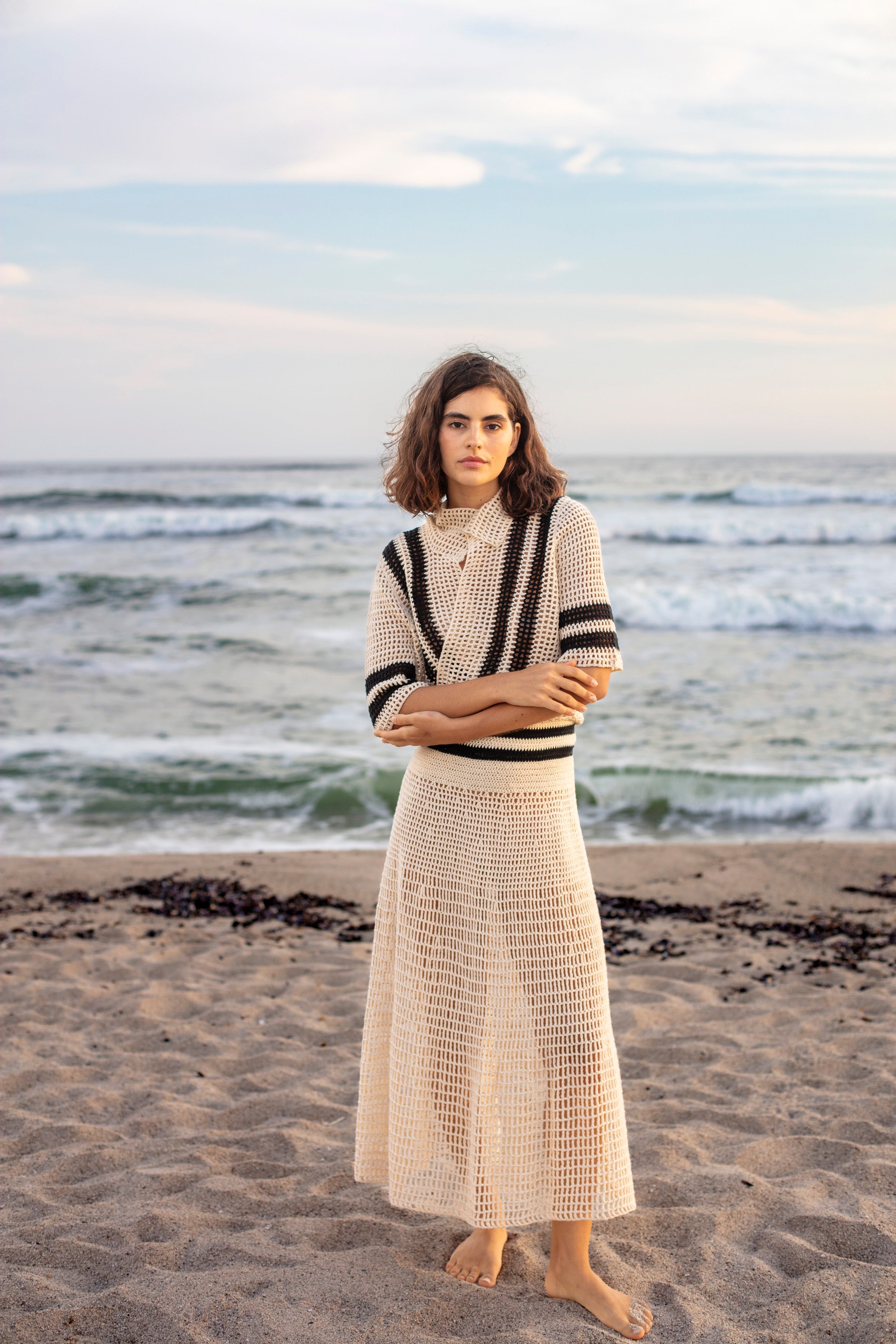 ICHMA SKIRT - BONE/BLACK