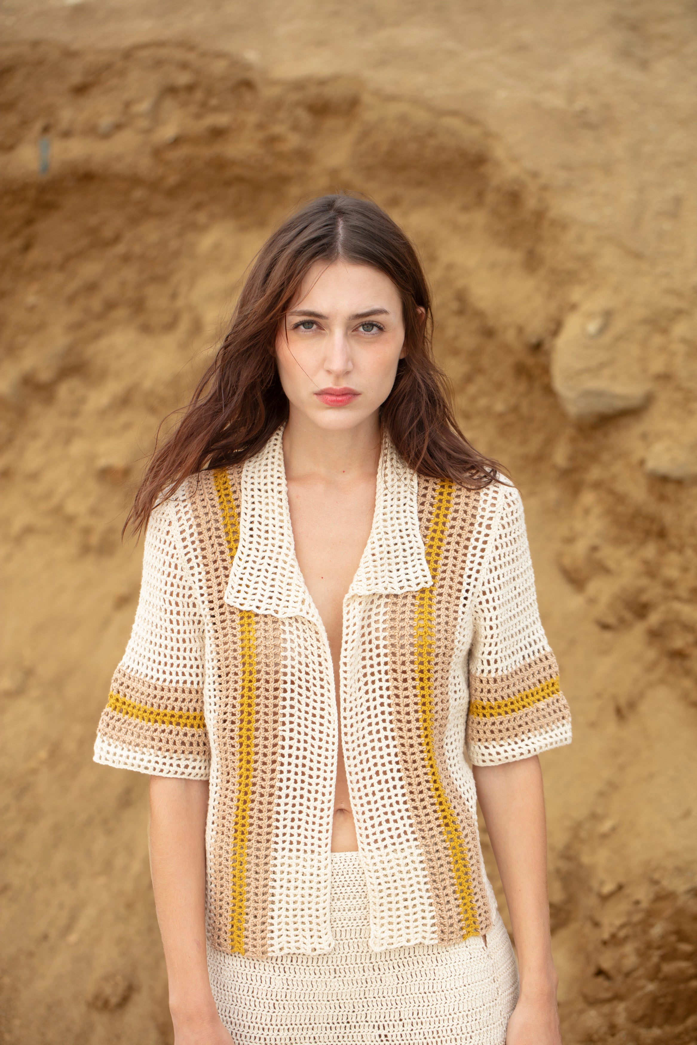 SOL SHIRT - BONE/TAN/YELLOW
