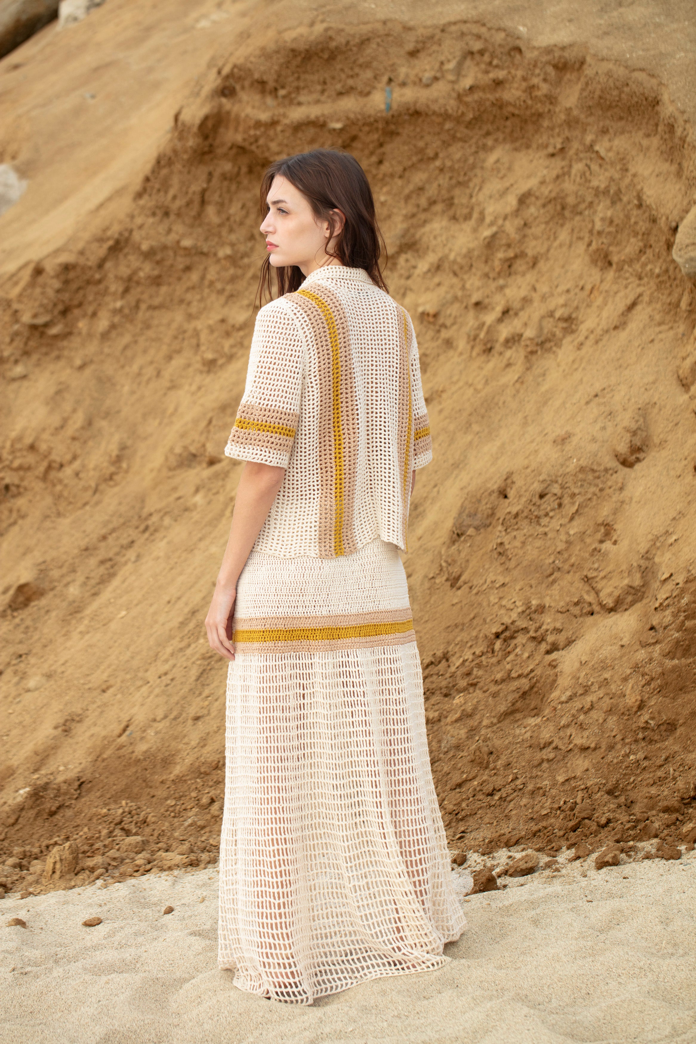SOL SKIRT - BONE/TAN/YELLOW