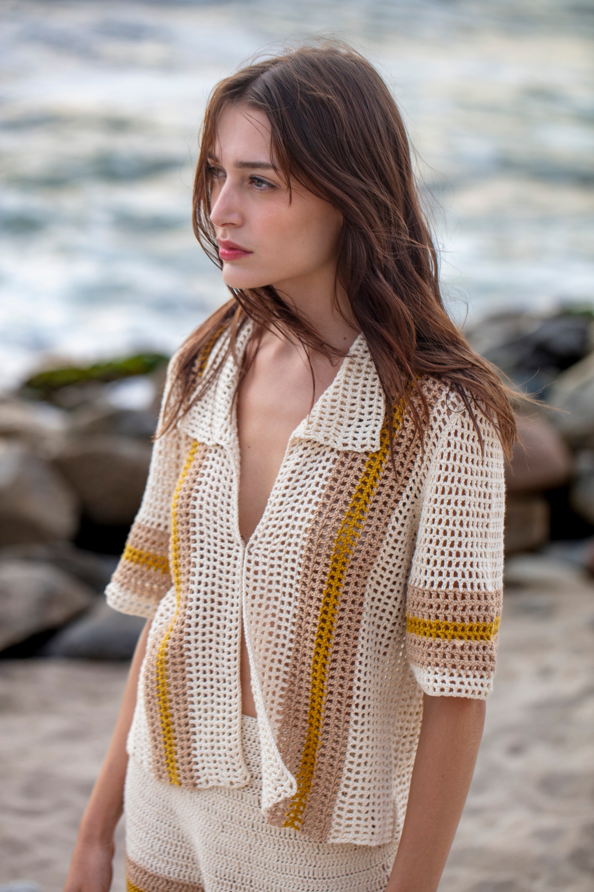 SOL SHIRT - BONE/TAN/YELLOW