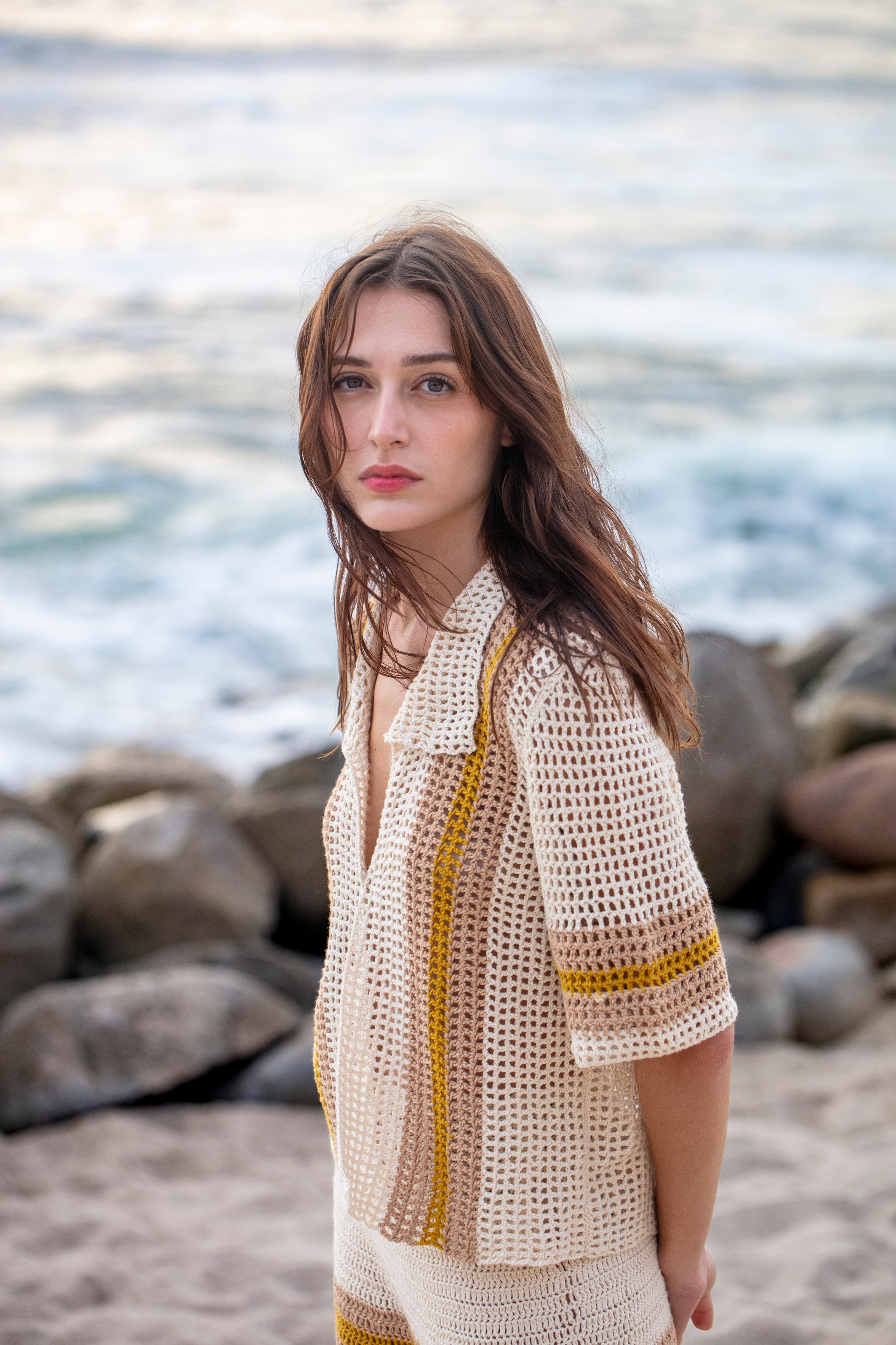 SOL SHIRT - BONE/TAN/YELLOW