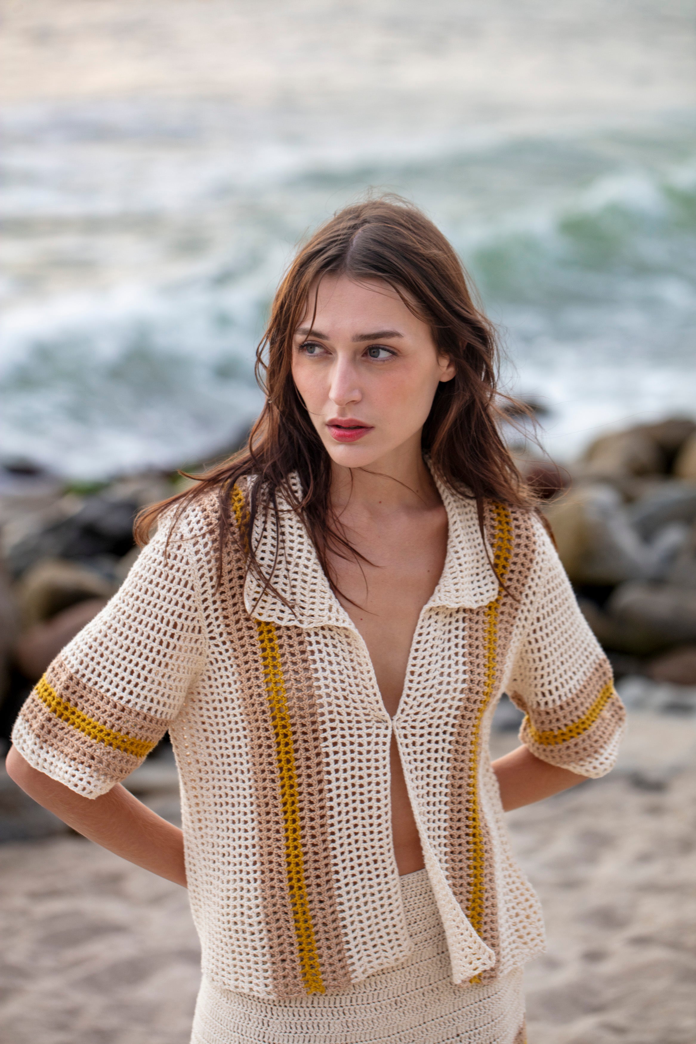 SOL SHIRT - BONE/TAN/YELLOW