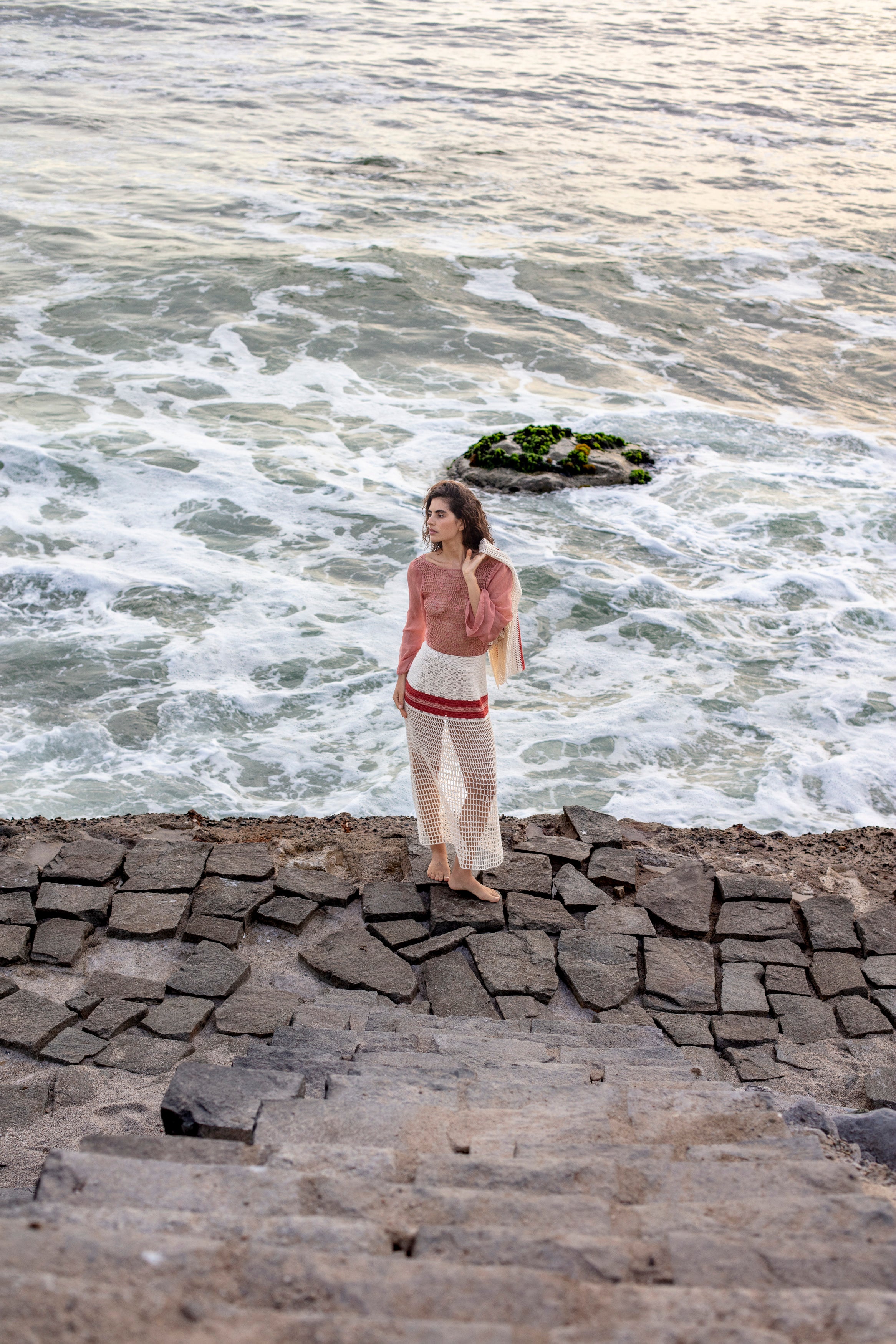PULPOS SKIRT -RED/BONE