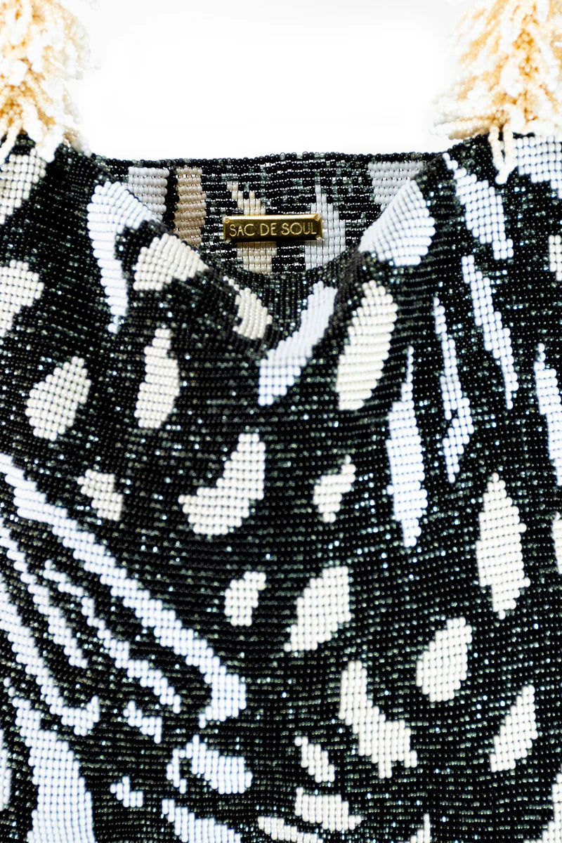 CLASH OF PRINTS BAG - BUTTERFLY BLACK, CREAM & WHITE