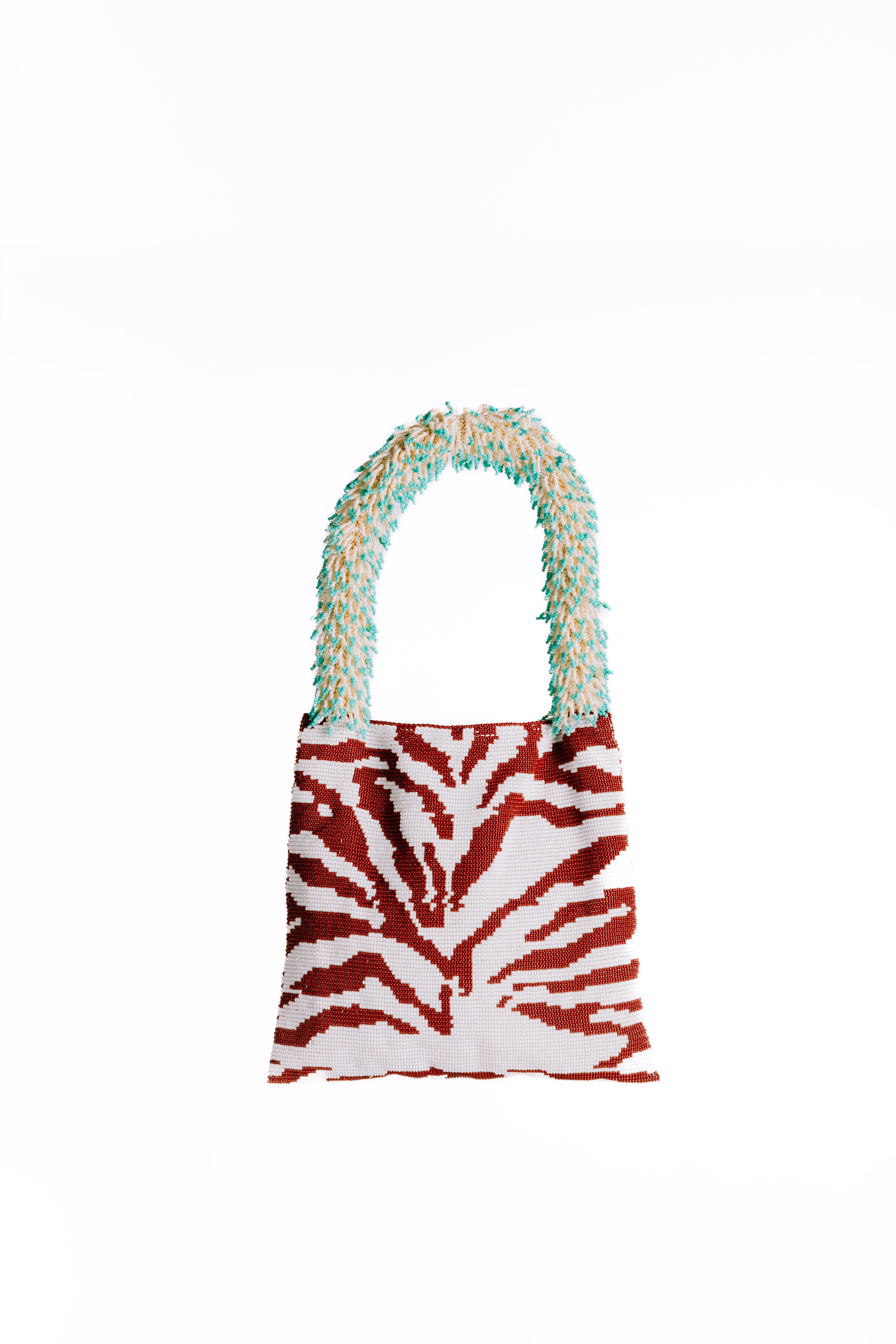 CLASH OF PRINTS BAG - ZEBRA BROWN, WHITE & TURQUOISE