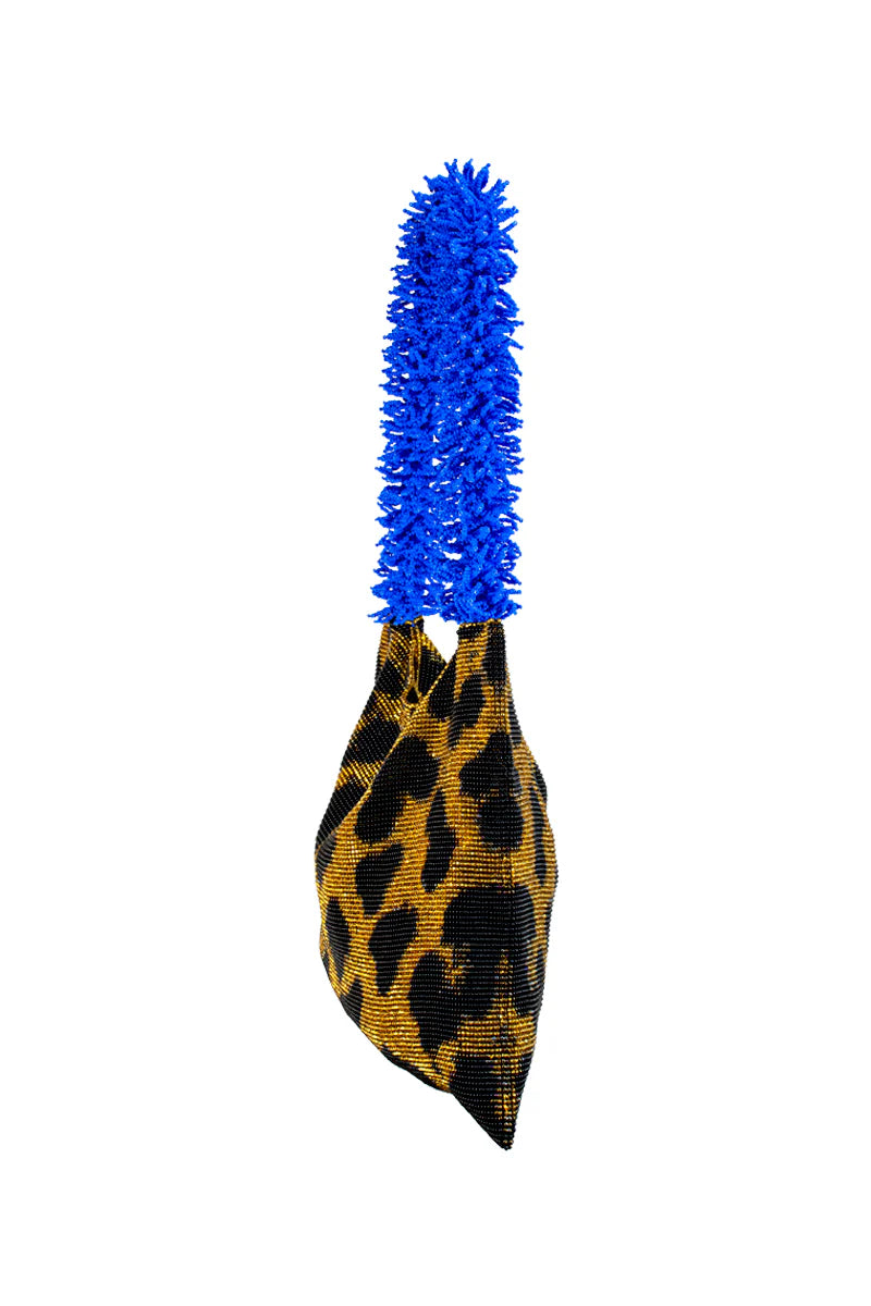 CLASH OF PRINTS BAG - LEOPARD GOLD, BLACK & BLUE