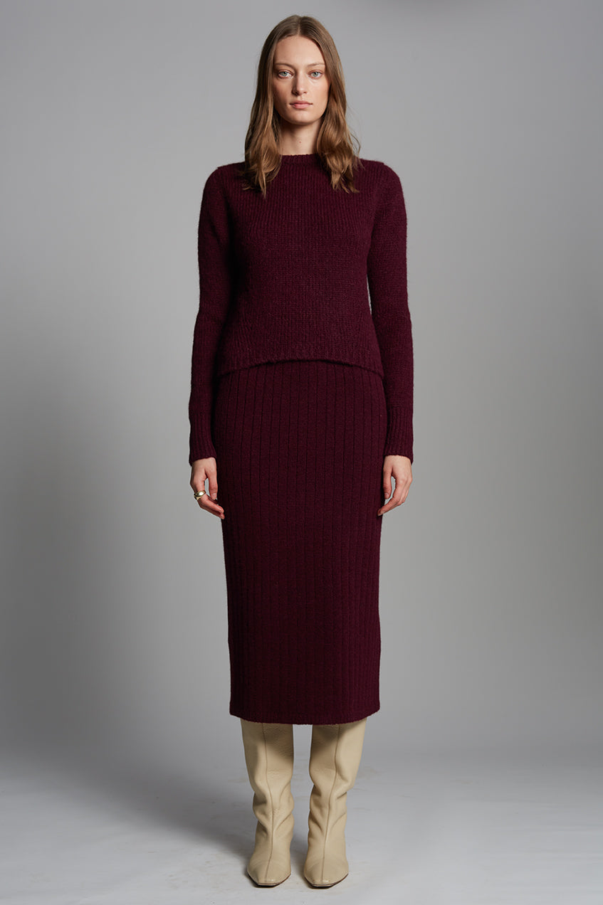 AVA SWEATER - MERLOT