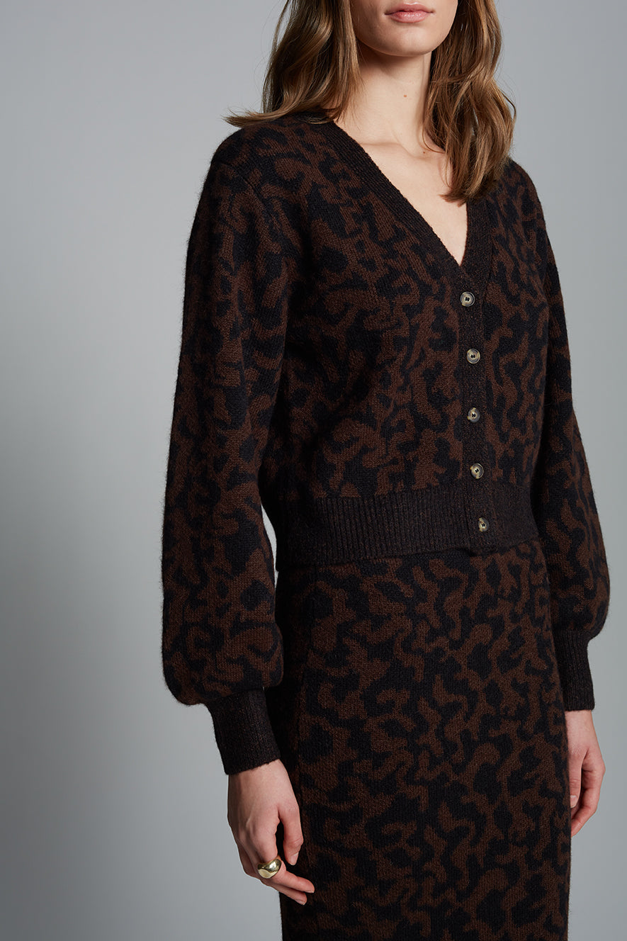 RUMI CARDI - BLACK/ESPRESSO