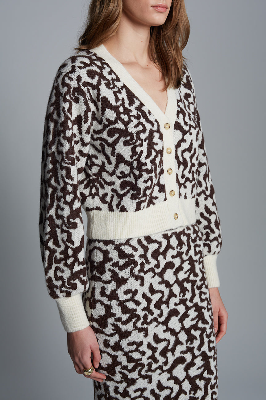 RUMI CARDI - IVORY/ESPRESSO