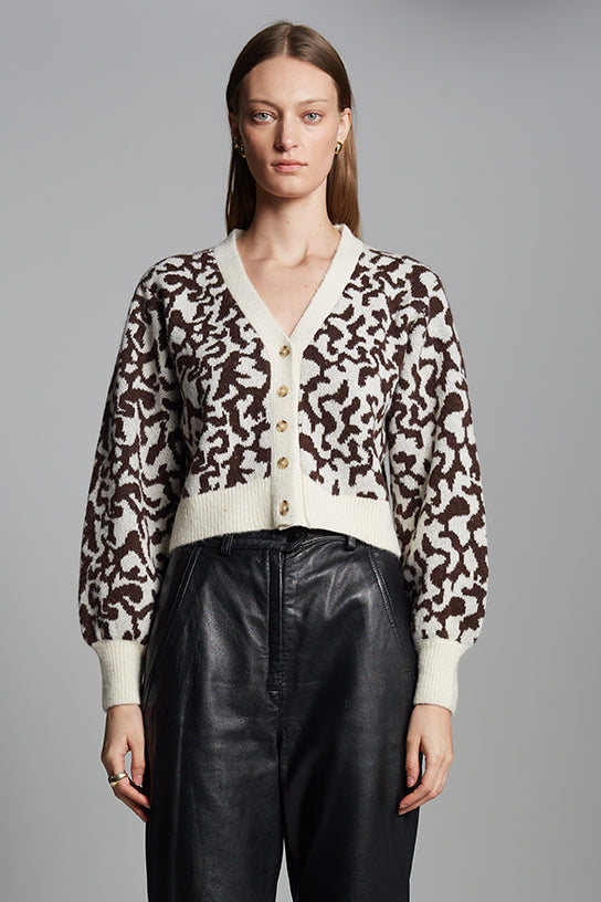 RUMI CARDI - IVORY/ESPRESSO