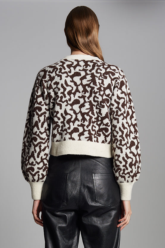 RUMI CARDI - IVORY/ESPRESSO