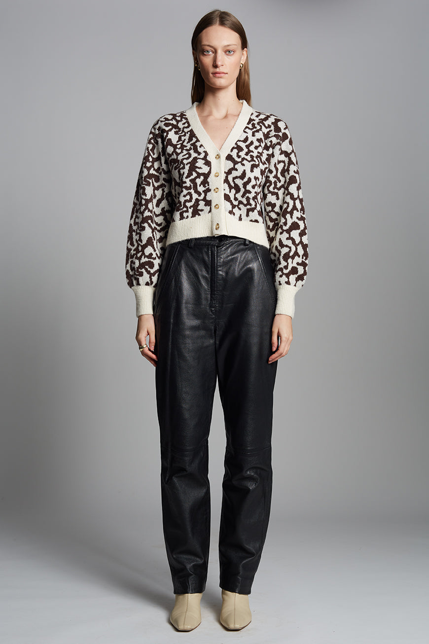 RUMI CARDI - IVORY/ESPRESSO