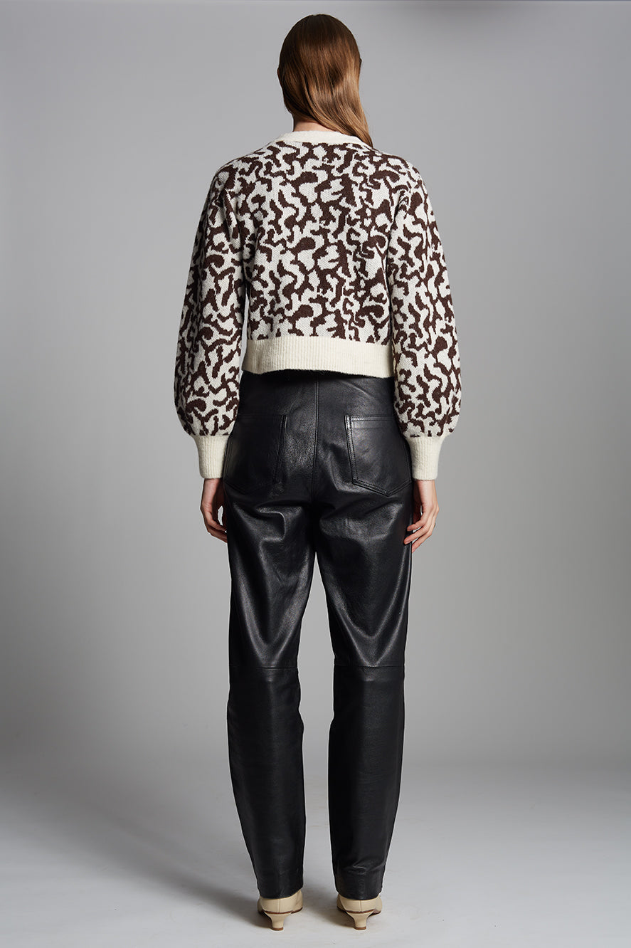 RUMI CARDI - IVORY/ESPRESSO