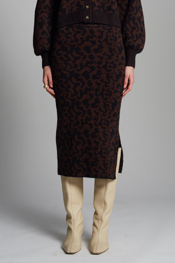 JUNO SKIRT - BLACK + ESPRESSO