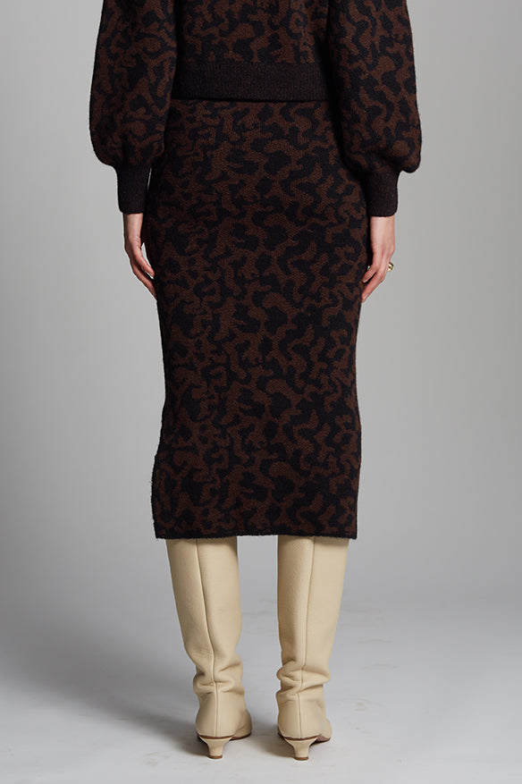 JUNO SKIRT - BLACK + ESPRESSO