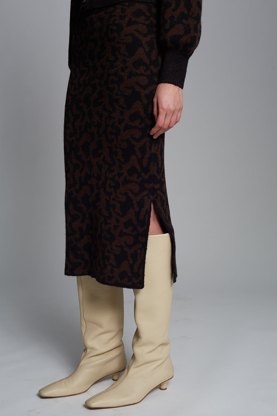 JUNO SKIRT - BLACK + ESPRESSO