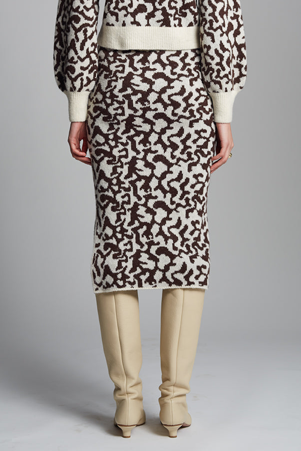 JUNO SKIRT - IVORY + ESPRESSO