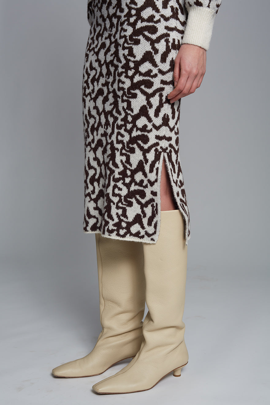 JUNO SKIRT - IVORY + ESPRESSO