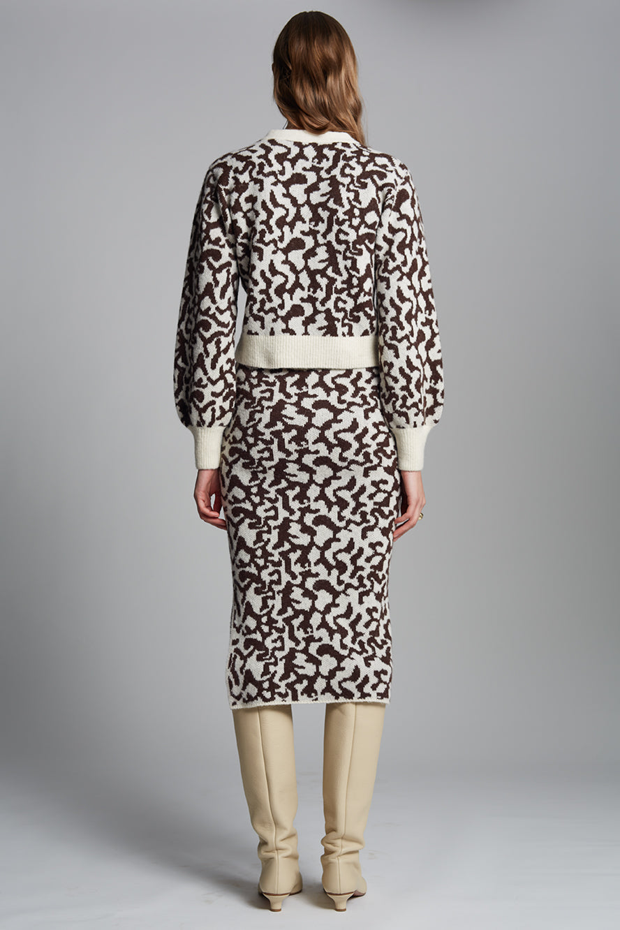 JUNO SKIRT - IVORY + ESPRESSO