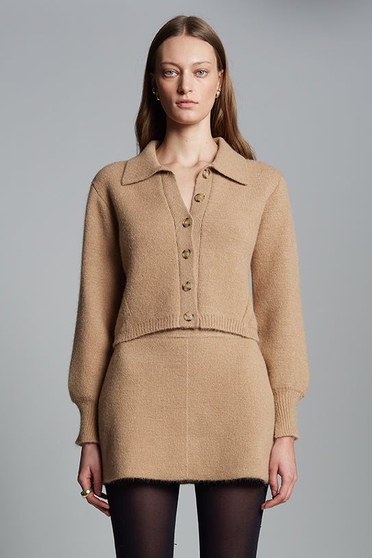 SADIE CARDI - PALE CAMEL