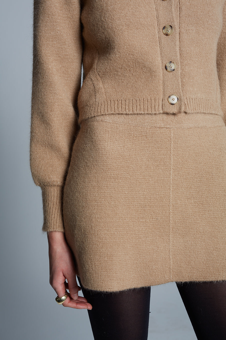 LYDIA MINI SKIRT - PALE CAMEL