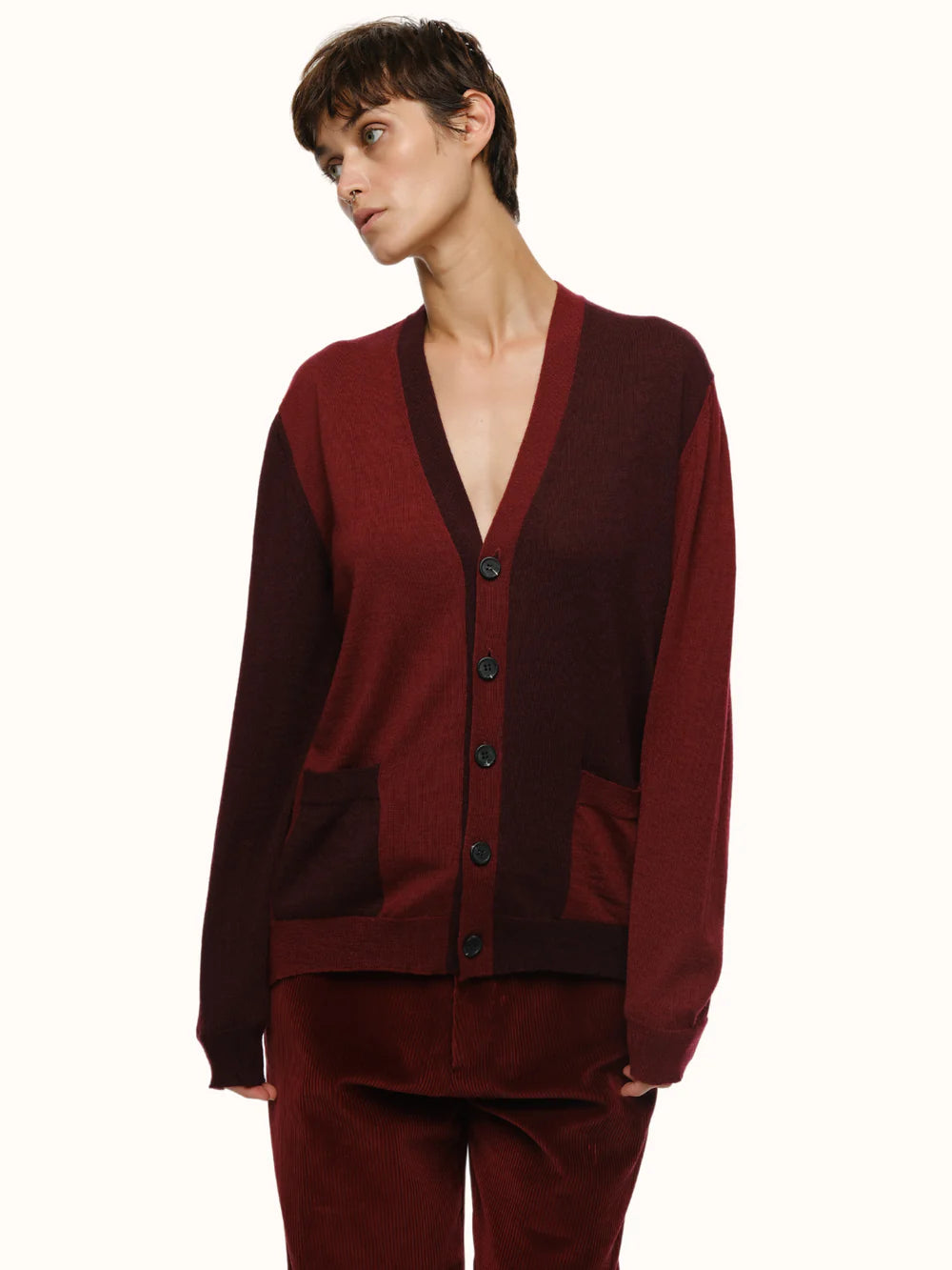 Adrian Color Blocked Cardigan