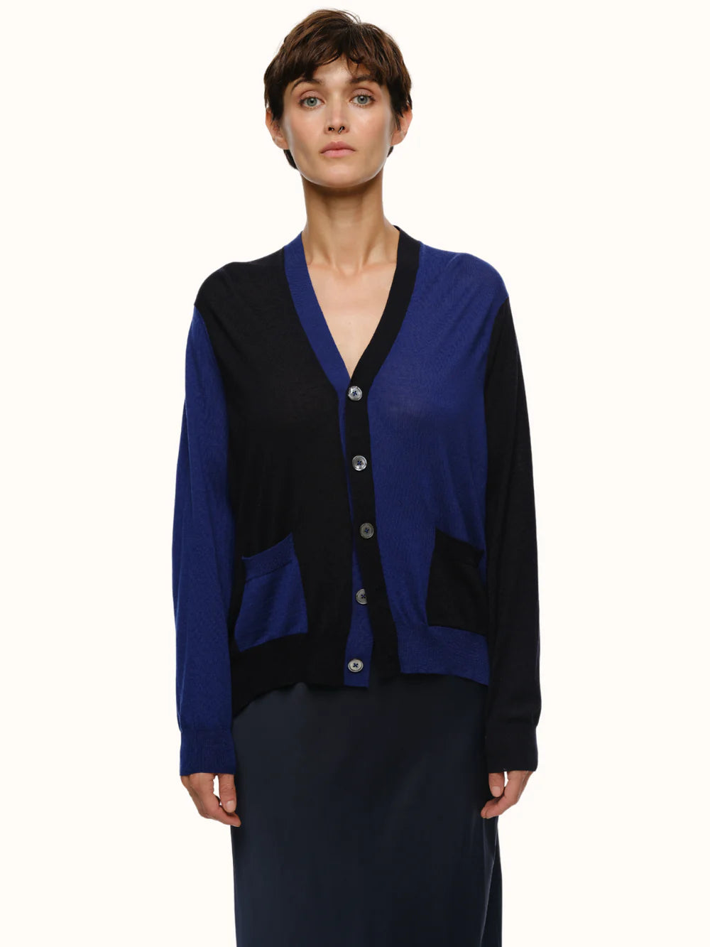 Adrian Color Blocked Cardigan