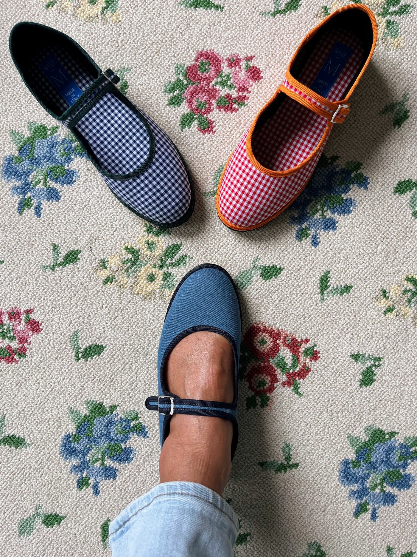 Furlane: Mary Jane Slippers - Red Gingham
