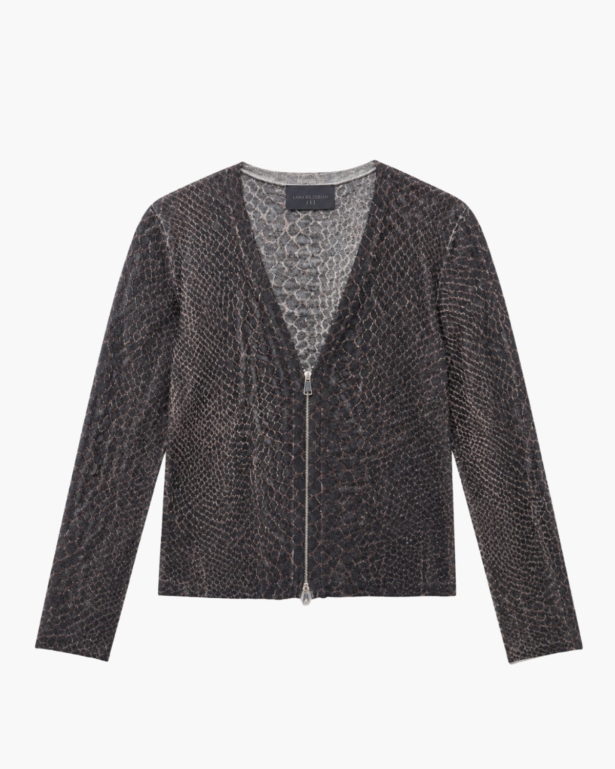 CASHMERE SNAKE PRINT CARDIGAN