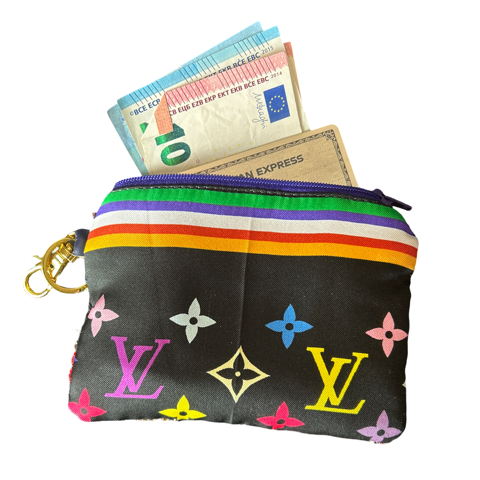 LOUIS VUITTON Monogram Scarf Keychain Wristlet Bag LOUIS VUITTON Monogram Scarf Keychain Wristlet Bag