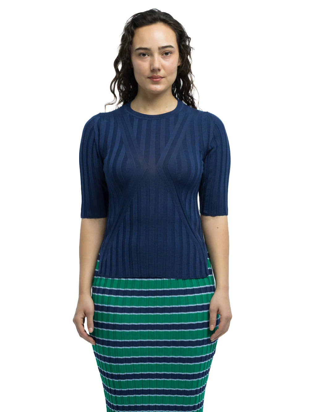 Luc Ribbed Short Sleeve Crewneck